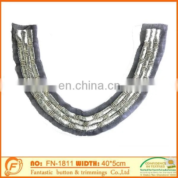 silvery decorative collar with plastic piece for fashion garments clothing