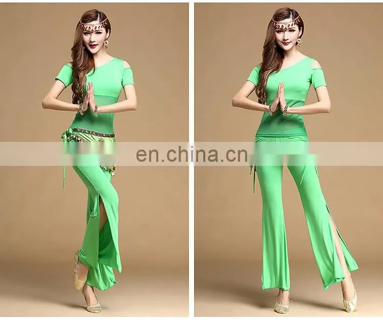 T-5116 Summer modal professional short sleeve sexy training belly dance costume