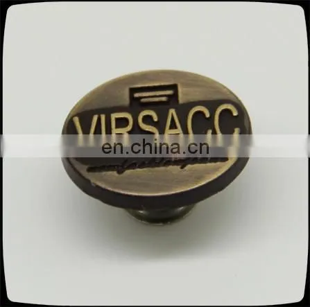 whole sales fancy custom metal embossed logo button for jeans