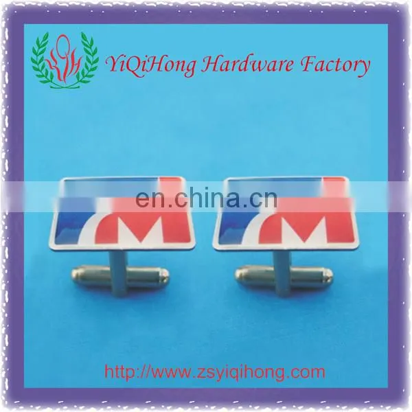 Custom stripe logo oval cufflink