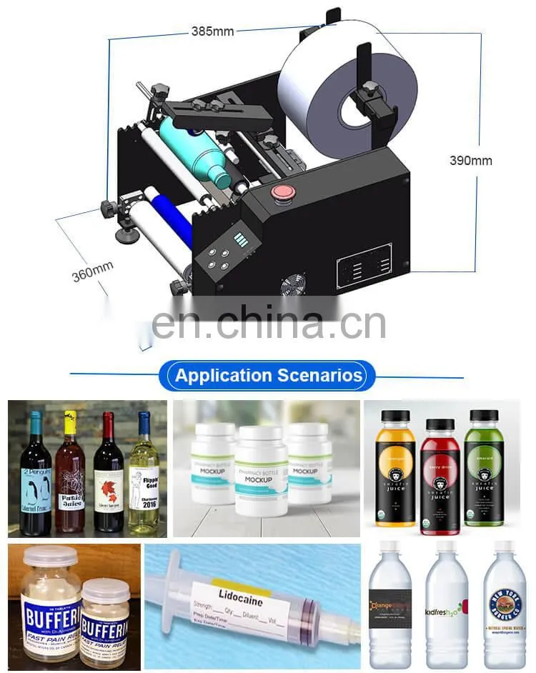 Semi-Automatic Wine Bottle Labeling Machines , Manual Labeling Machine For Bottles Used