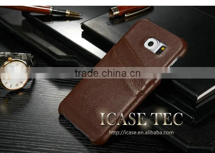 iCase For samsung galaxy s6 leather case, For samsung s6 phone case, Genuine leather Back Case