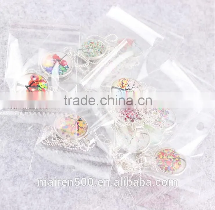 (tree) Time gemstone cabochon charm pendant necklace