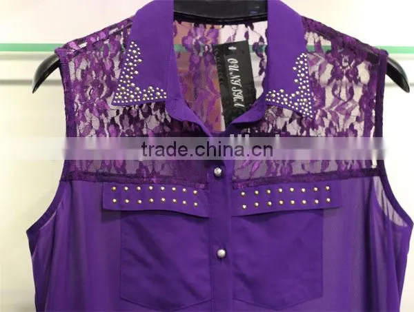 new fashion style sexy lace chiffon ladies blouse