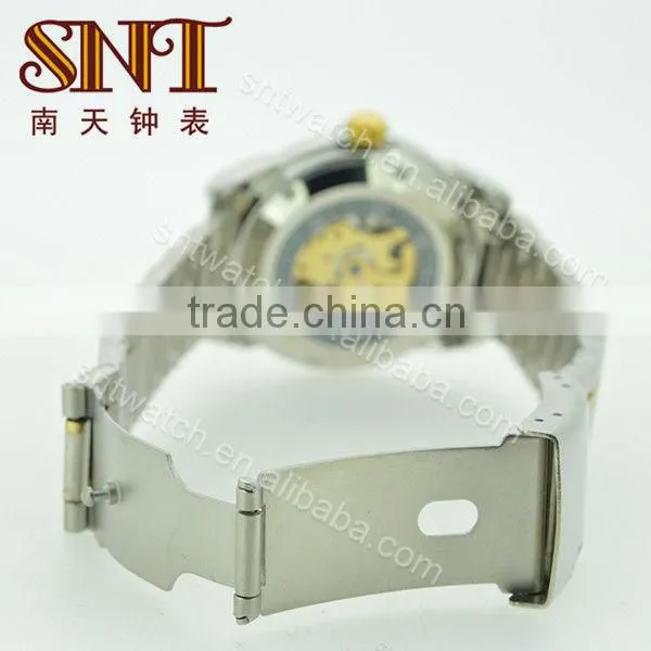SNT-ME028 fashion & luxury stainless steel mechanical watch all stainless steel metal watch