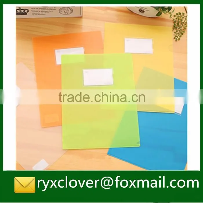 High quality PP stationery foctory supplier eco-friendly a4 plastic L shape a4 file folder