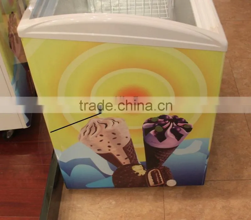 138L White glass small refrigerator freeze ice cream
