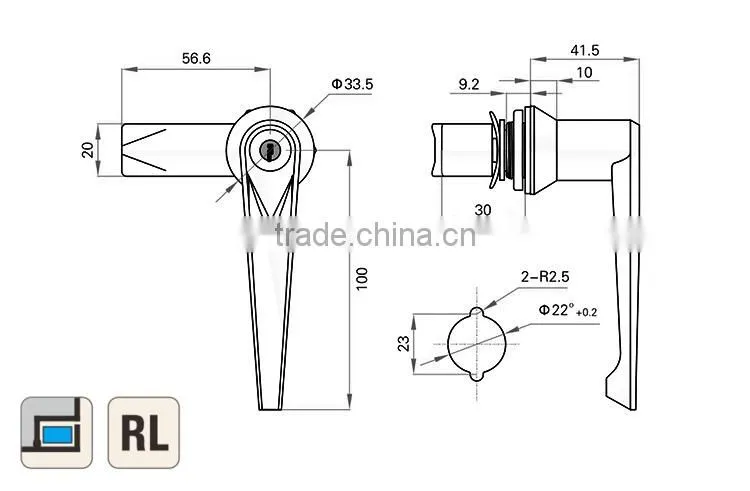 CE RoHS 2015 FEILEI MS301-1 industrial electrical metal cabinet L handle door lock