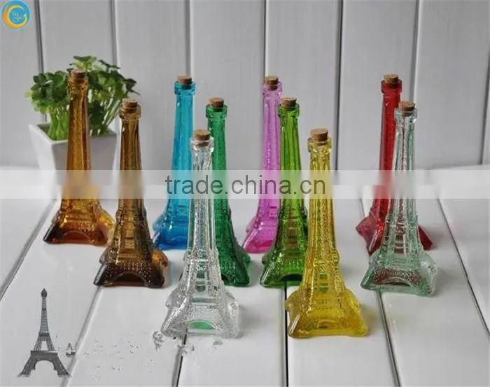 coloured eiffel tower glass vase trumpet vase