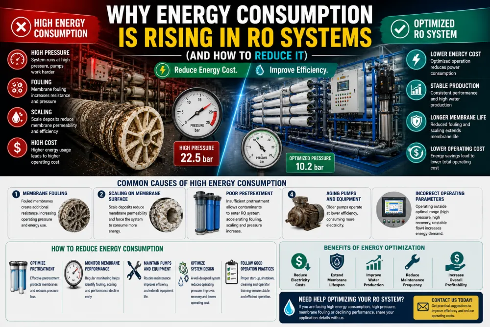 Why Energy Consumption Is Rising in RO Systems (And How to Reduce It）
