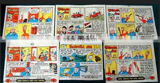 5g square bubble gum with comic paper