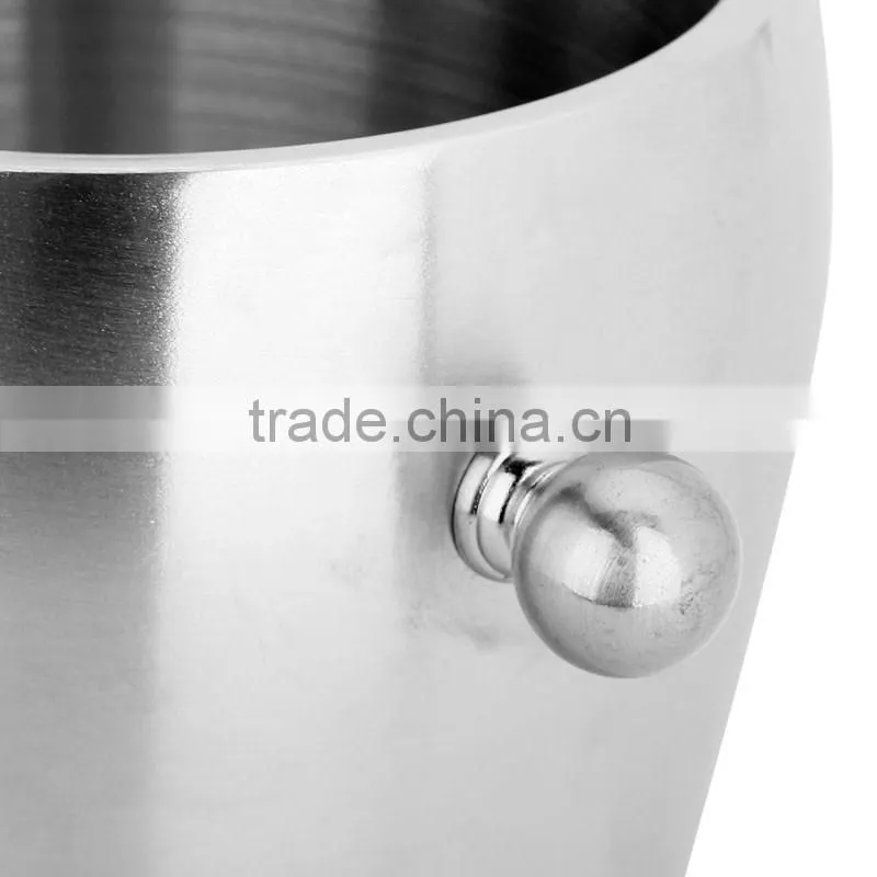 Modern bar coolers ice tong double wall stainless steel mini ice bucket metal with lid