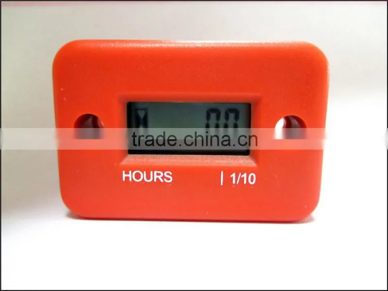 LCD Waterproof Racing Inductive Motocross Hour Meter Orange