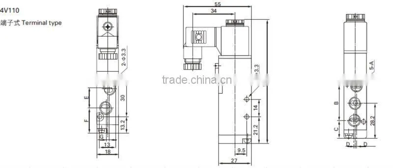 Low price Electric valve Air valve Control valve Solenoid valve 4V110-06 4V100 series