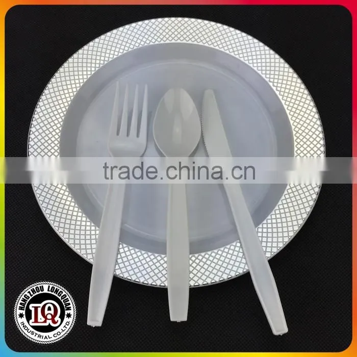 White Plastic PP Restaurant Cutlery Fork Knife