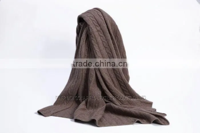 Cheap Baby Wool Cable Knitted Throw Blanket