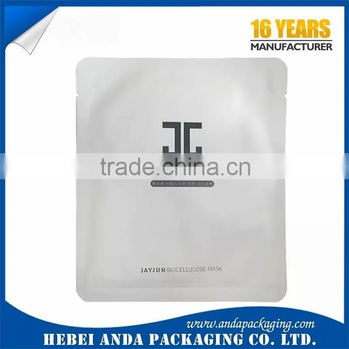 Gravure Pringing Heat Seal Facial Mask Bag/Three Sides Sealed Aluminum Foil Bag For Facial Mask Packaging