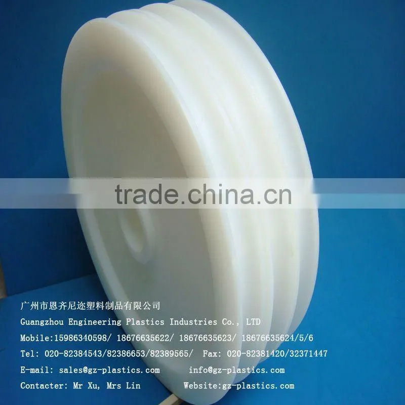 Guangzhou custom size material cnc machined nylon plastics pulley manufacturer