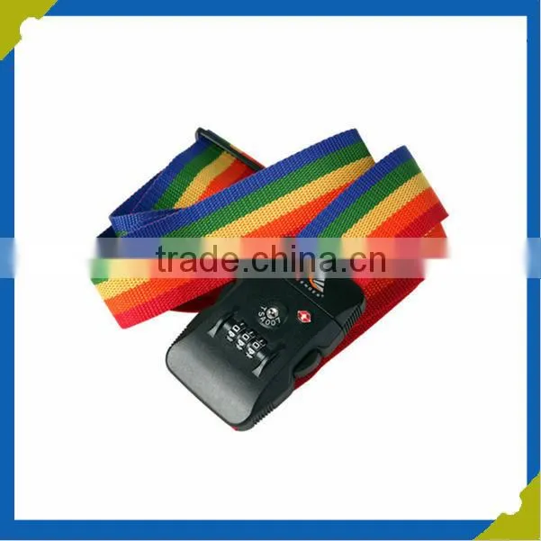 TSA Polyester Black and Red Stripe Luggage Case Strap