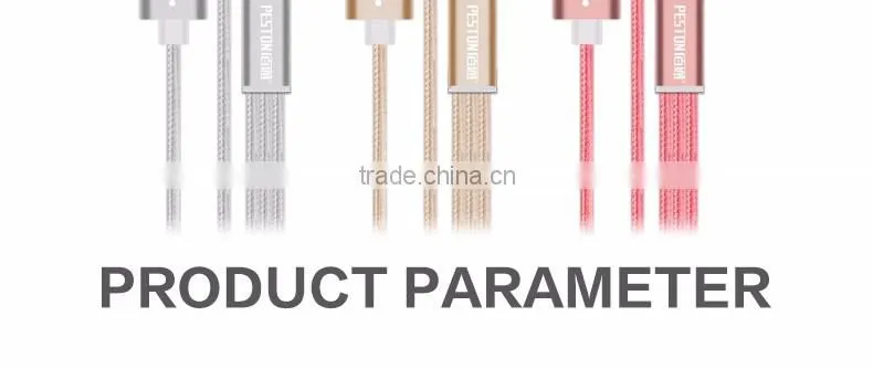 1.2m Nylon Woven Three Metal Plugs 3 in 1 Micro USB Cable Colorful Phone Cable for iPhone 6 6s Plus 5s Android Type C