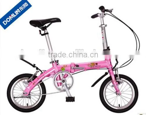 beautiful hi-ten steel single speed 16 inch folding bicycle for girl