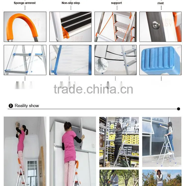 EN131 certification safety home use aluminium ladders household ladder