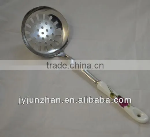 Stainless steel kitchen turner with ceramic handle made by Junzhan Factory directly and sell directly
