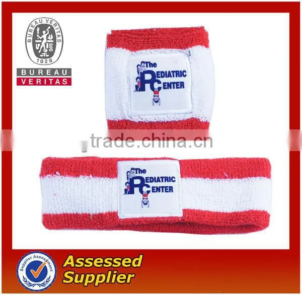 sports safety cutton terry towel sweatband head band with logo