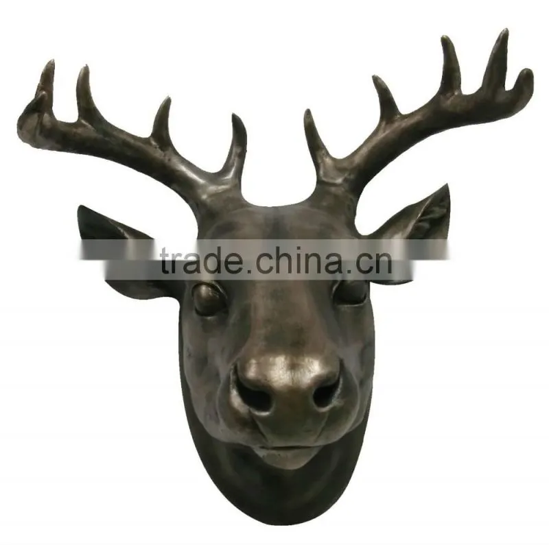 Golden deer head resin nativity figurines