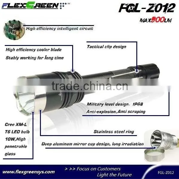 rechargable 18650 battery steel head T6 LED torch
