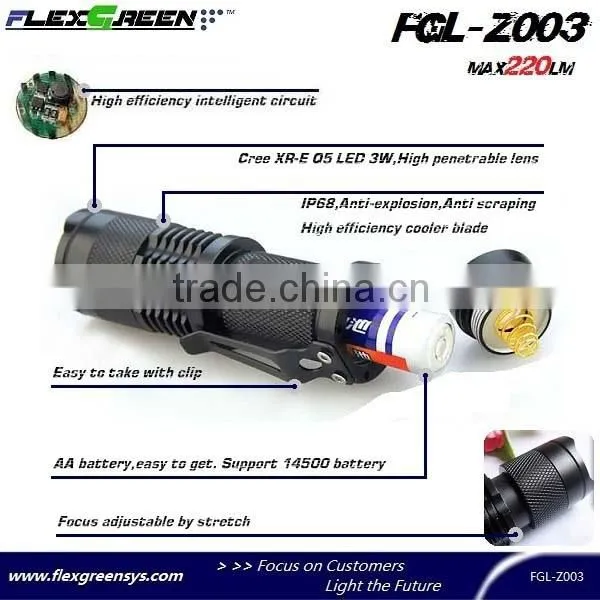AA battery Q5 led military mini flashlight