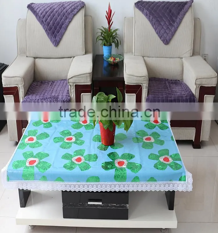 Sliver coated and printed transparent pvc tablecloth