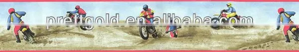 PVC self adhesive riding motorbike border sticker B2029