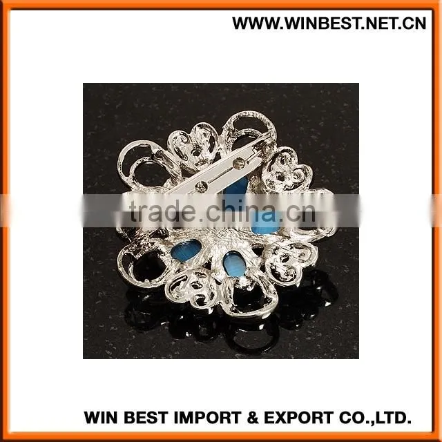 Wholesale china wedding flower brooch, bulk rhinestone brooches,wedding peacock brooch