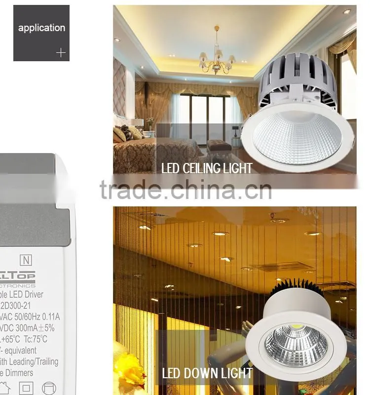 300ma 12w triac constant current dimmable led driver
