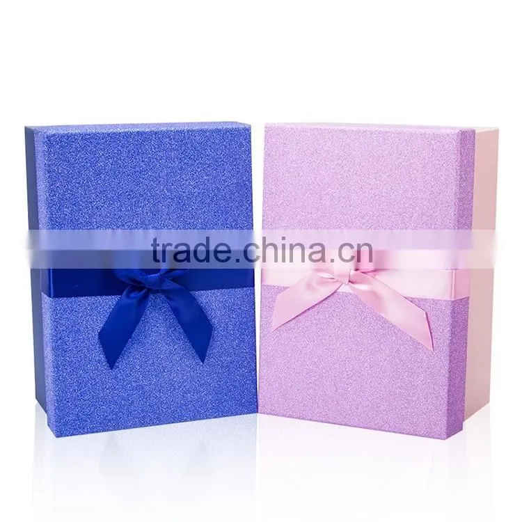 Fashion design paper gift box with lid/ribbon/bowknot elegant gift box