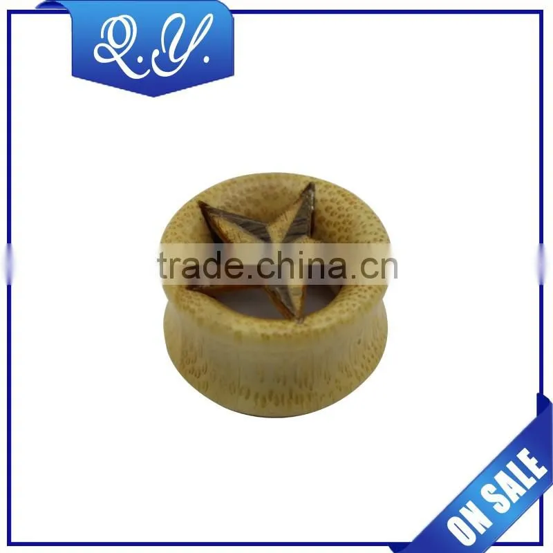 Safe Material Bamboo Wood Ear Tunnel Ear Gauges Earrings Body Piericng Jewelry