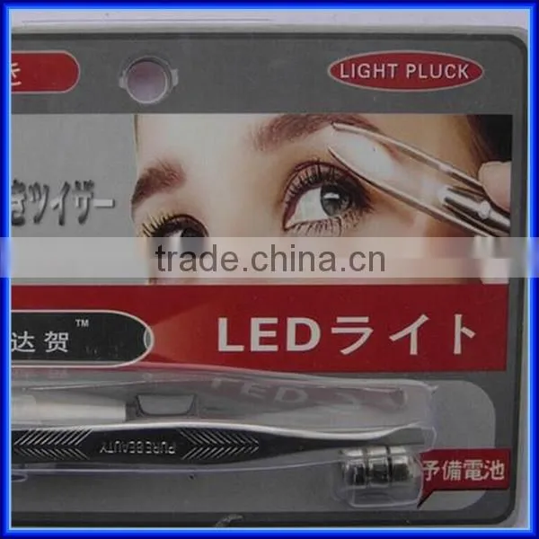 High quality tweezer with led/eyebrow clip/tweezer with led light