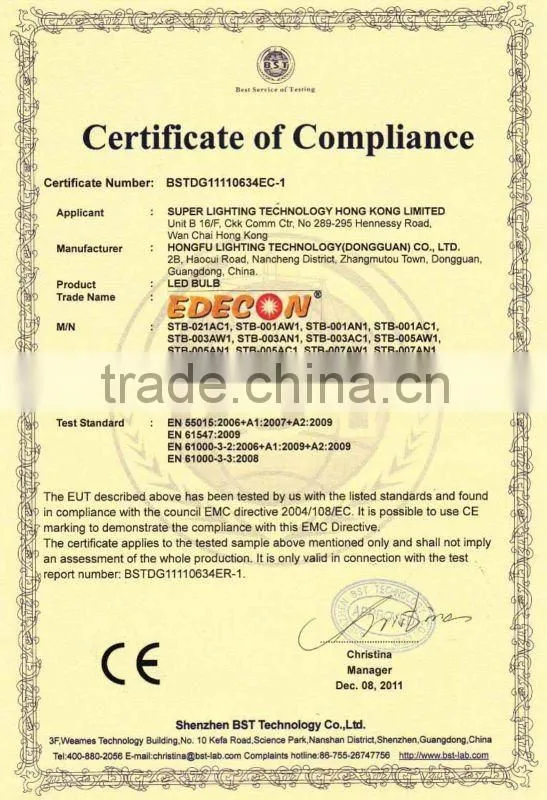 LED Bulb Supplier with best prices for ac dc led rechargeable bulbs e27 7w or 90-264V CE/RoHS free samples