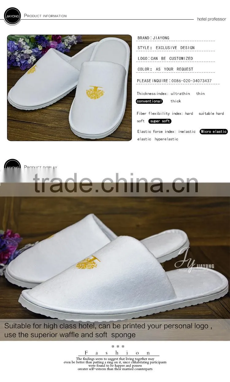 Popular cheap hotel slippers custom made slippers