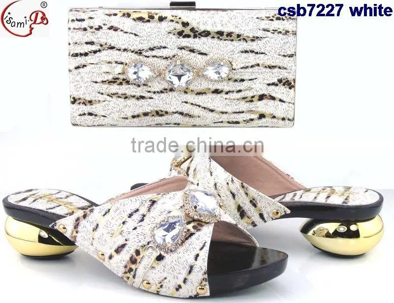 CSB7227 Top fashion latest fashion woman italy style high heel shoes and glitter bags