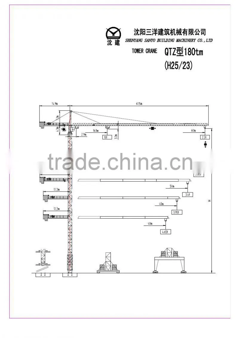SYM QTZ180(H25/23) tower crane