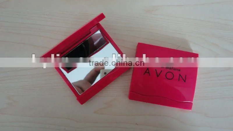 double sides plastic compact mirror with square shape