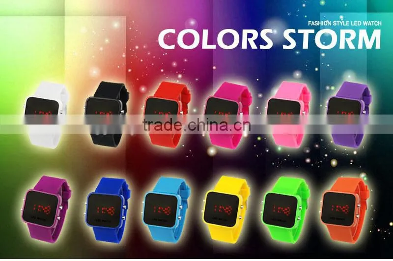 Men Lady Sport Digital Date Wrist Watch silicone sport mirror led watch hot