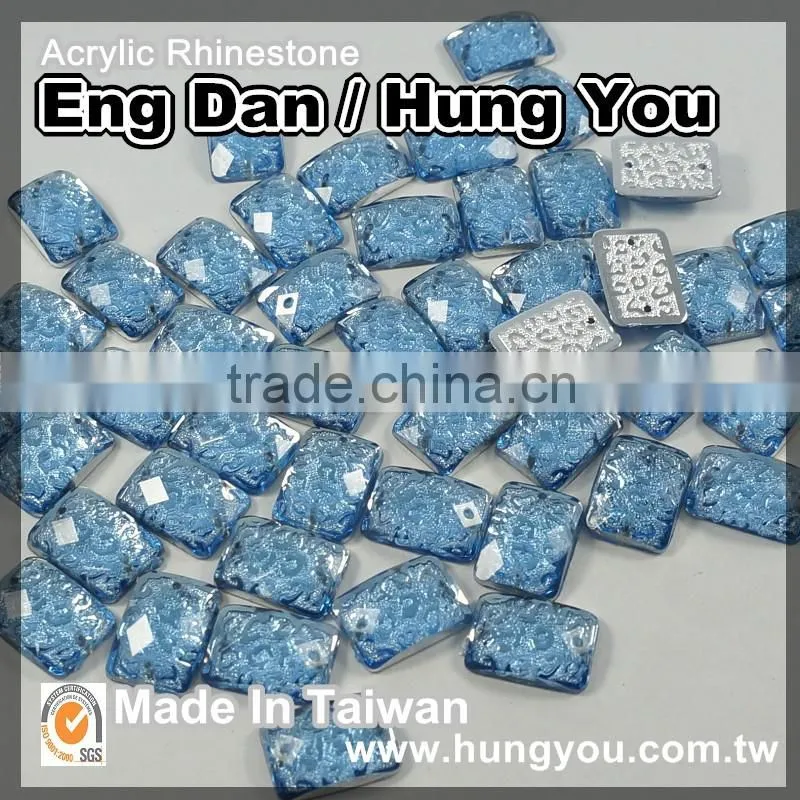 Made in Taiwan Oval Shape with 2 holes Flat Back Sew On Rhinestone for Clothing