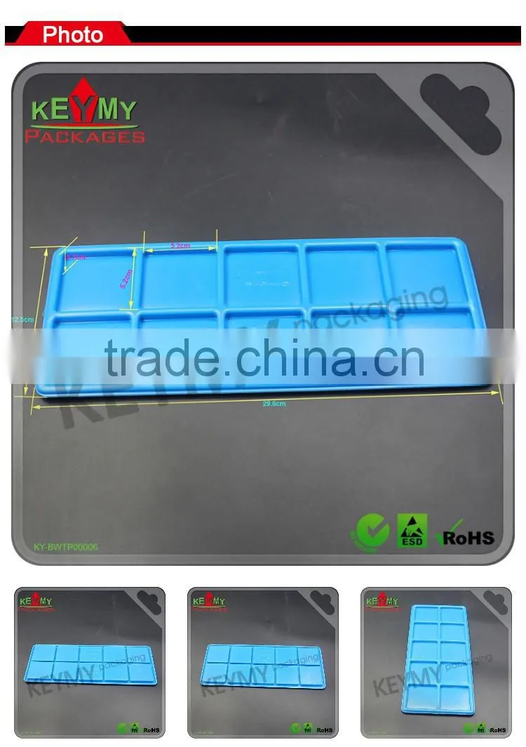 2.0mm thick blue PS timer blister packaging tray manufacturer