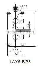 high quality 22/25mm push button control panel(box) enclosure/parts for three holes ip40/54 LAY5-BP03