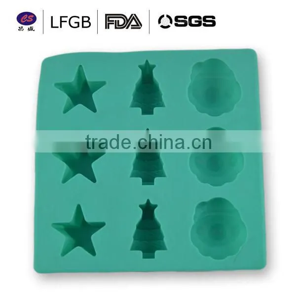 2014 high quality fashionable christmas silicone cake molds for kitchenwave