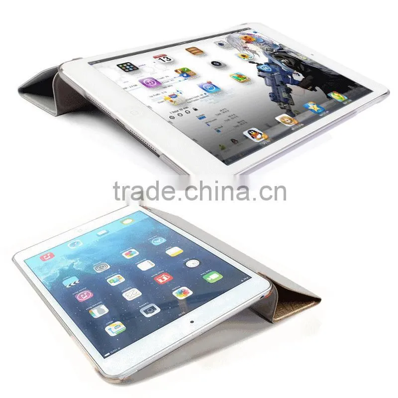 slim magnetic smart cover back case sleep wake for Apple IPad AIR 2,Smart case cover for ipad 6