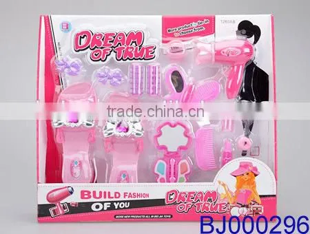 Fashion kids toy pink plastic led beauty case and tiara crown